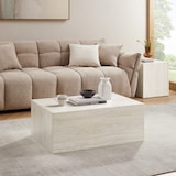 thumbnail of SalesFever Couchtisch in Travertin-Optik | 90 x 60 cm | rechteckig | MDF mit Melaminfolie | B 90 x T 60 x H 35 cm | beige