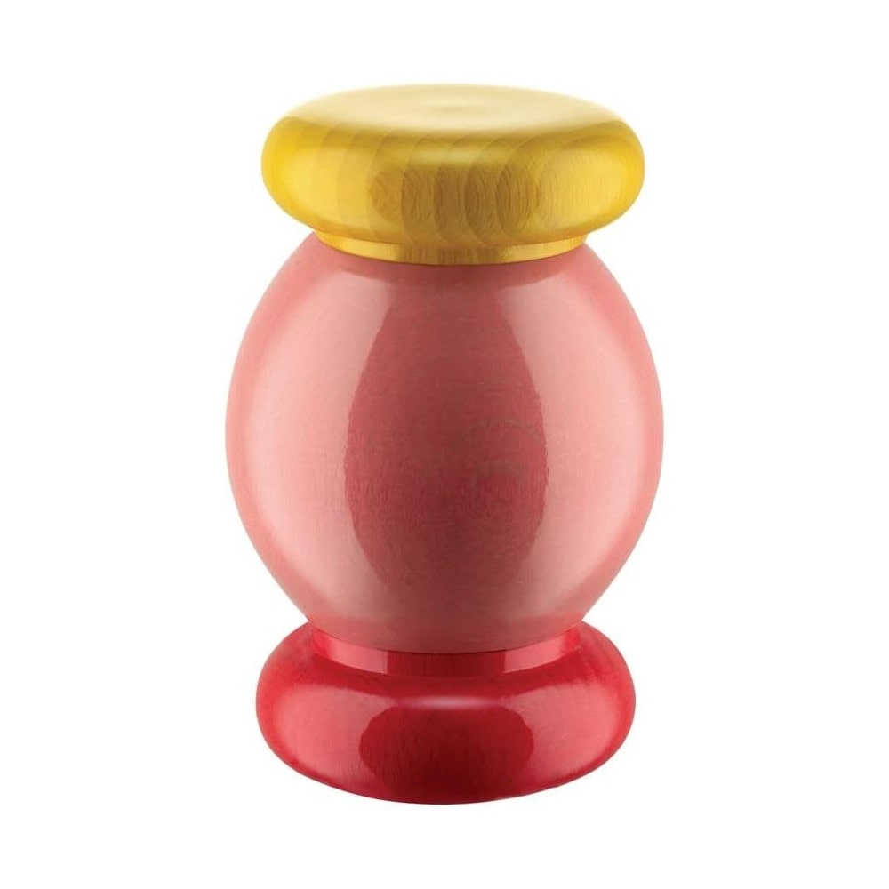 alessi, molinillo de sal, pimienta y especias de madera es18, 7x11 cm, rosa