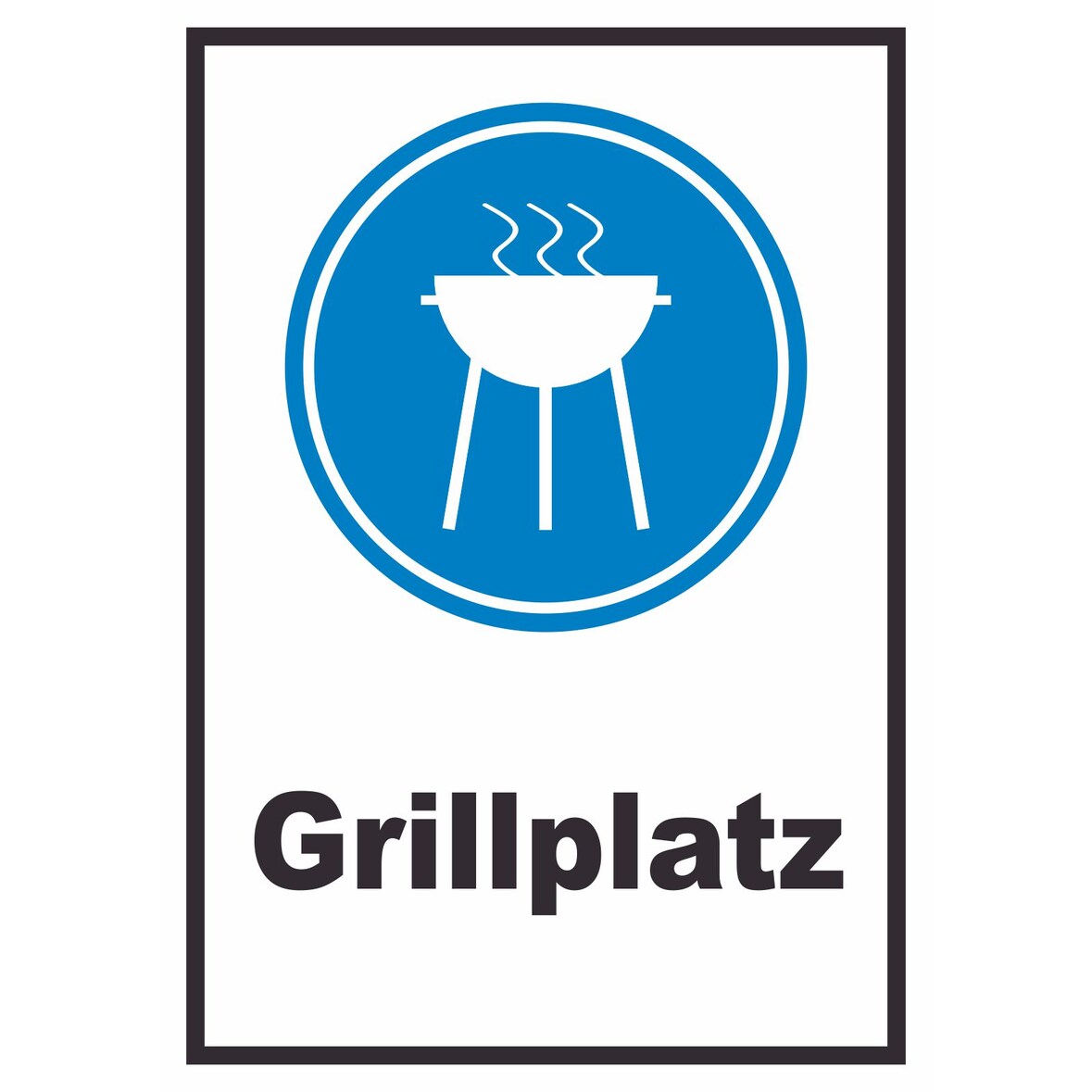 Grillplatz Schild A4 Rückseite selbstklebend