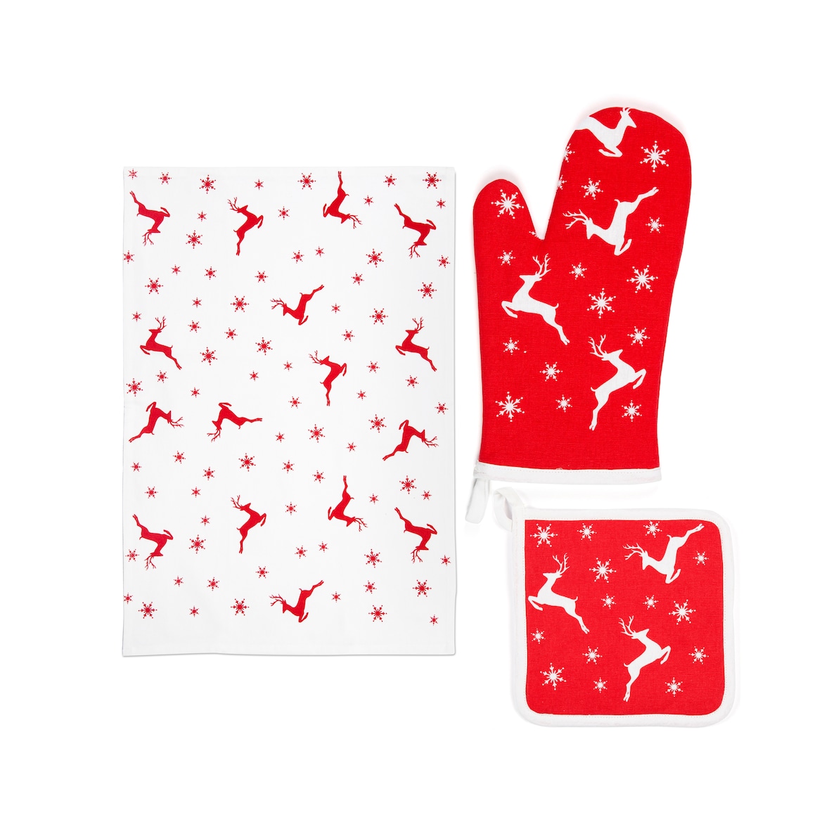 Excelsa set textile cuisine Nordic Christmas coton multicolore