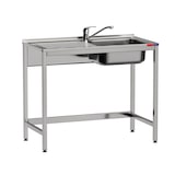 thumbnail of Gasfrit - Lava-Loiças 1 Cuba para Máquina de Lavar Louça com Escorredor, torneira de duas águas incluída 800x500x850 mm | Industrial