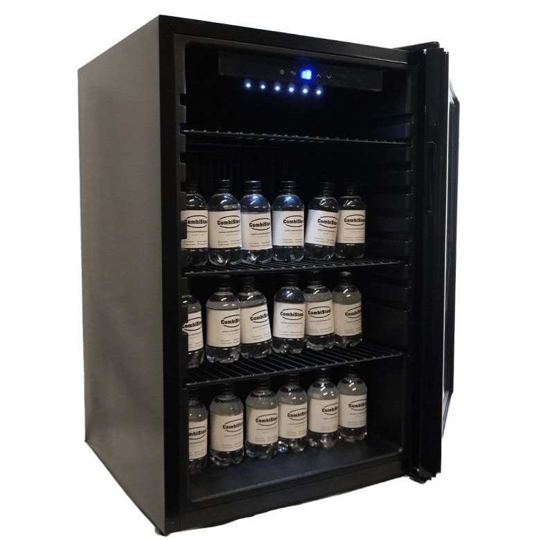 Frigorífico de sobremesa Combisteel, 115 litros - mininevera compacta, negra, iluminación LED