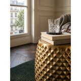 thumbnail of Beistelltisch 32x42x32 cm Aluminium Anstelltisch Gold Orientalisch Rund, Flacher Hammerschlag Sofatisch Metall, Design Wohnzimmertisch Modern,