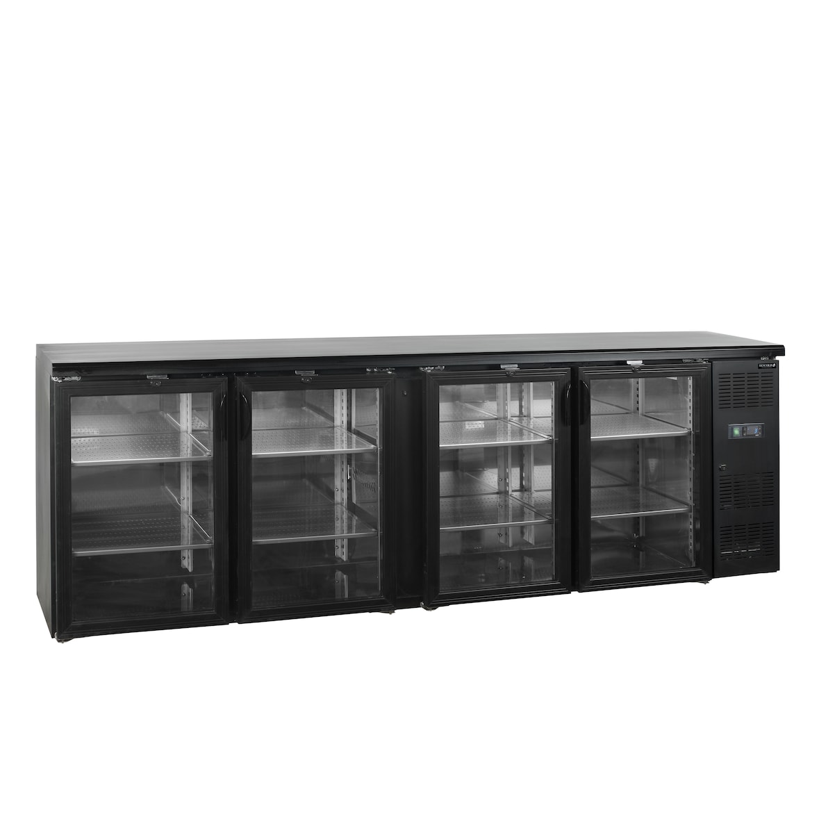 TEFCOLD Refrigerador backbar, acero y vidrio, refrigeración profesional, Negro