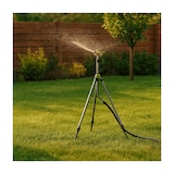 thumbnail of Irrigatore da giardino rotante su treppiede in alluminio. Gittata massima 14 m. Connettore rapido VITO.