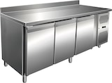 thumbnail of Gastro Edelstahl Kühltisch Kühltheke 3 Türen 231 L -2/+8°C Umluftkühlung Aufkantung