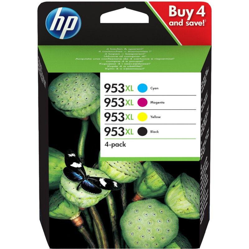 Hp Multipack Preto / Ciano / Magenta / Amarelo 3Hz52Ae Mcvp 01 953 Xl