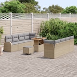thumbnail of vidaXL 11-teiliges Garten Sofa Set mit Kissen Beige Poly Rattan Akazie
