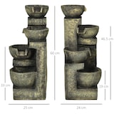 thumbnail of Fonte de Jardim 5W Fonte de Água em Cascata de 4 Níveis com Bomba de Água e Saída de Água Ajustável 25x24x60 cm Multicolor