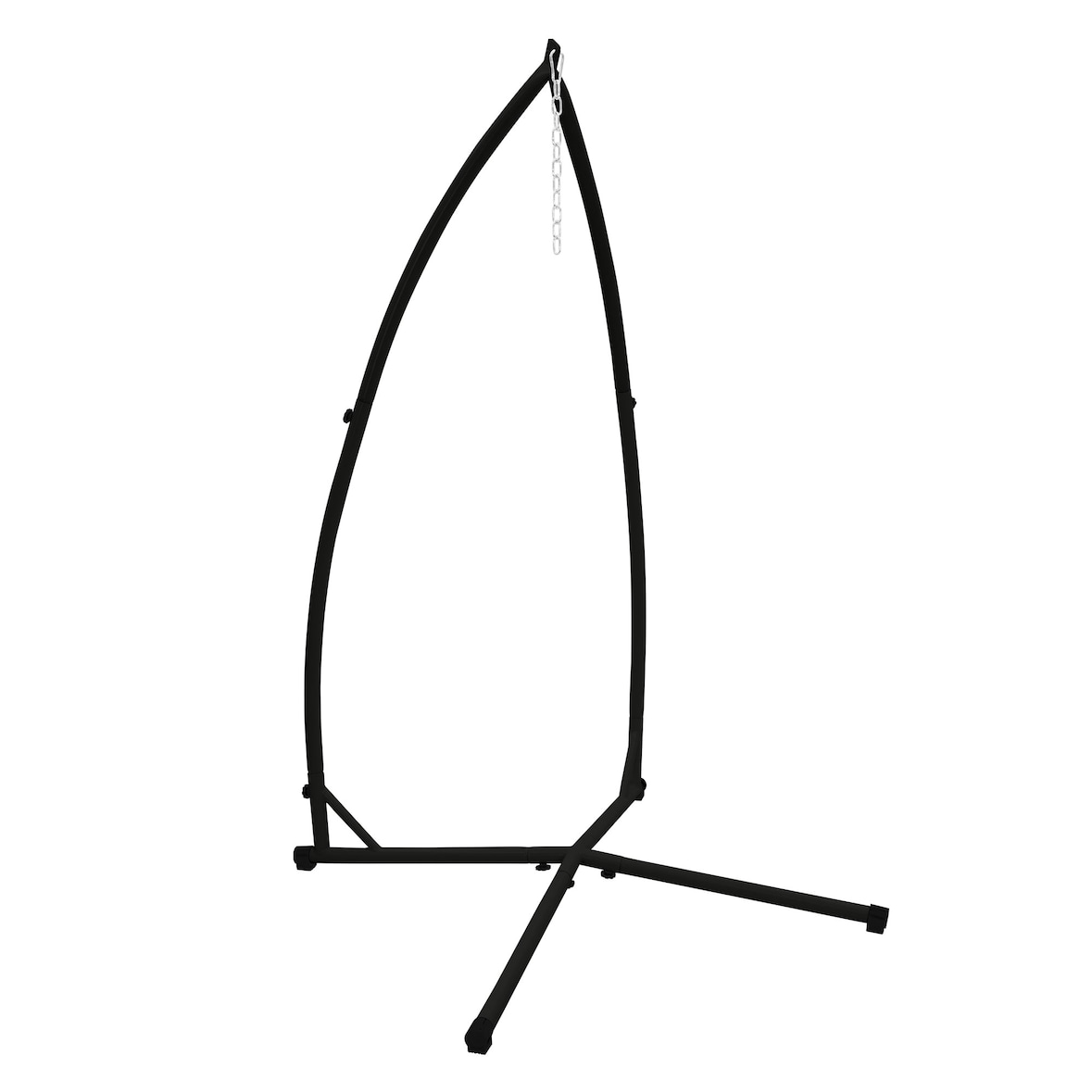 ECD Germany Hängesesselgestell Schwarz 208 cm, stabil & sicher bis 120 kg, Stahlrohr, freistehendes Gestell für Hängesessel & Hängestuhl