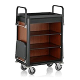 thumbnail of WAS Germany - Zimmerservicewagen Isabella, 2 Wäschesäcke, 155 x 54 x 116 cm,schw. Kantenprofile/dunkle Holzoptik