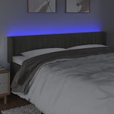 thumbnail of vidaXL LED Kopfteil Dunkelgrau 183x16x78/88 cm Samt