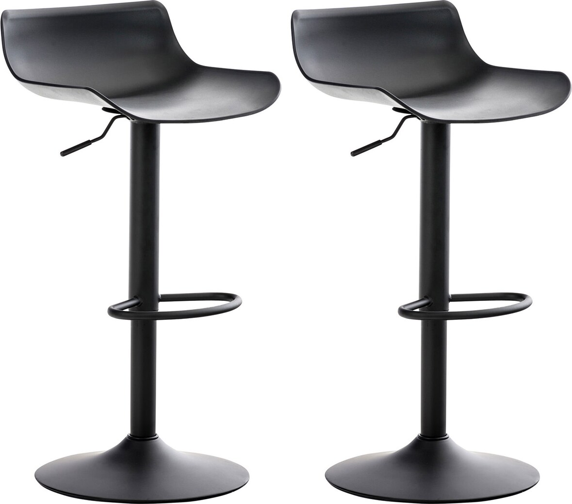 DELUKE® Barhocker 2er Set höhenverstellbar Schwarz JUTO Kunststoff, 68,5-94x43x44 Barhocker mit Lehne Tresenhocker Barstuhl Küchenhocker Thekenhocker
