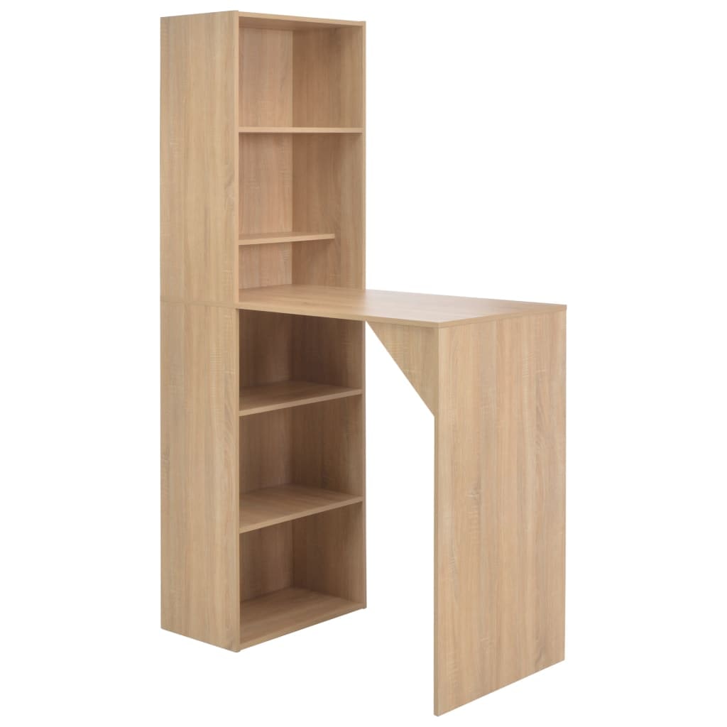 Helloshop26 - Table haute mange debout bar bistrot avec armoire chêne marron 200 cm 0902043