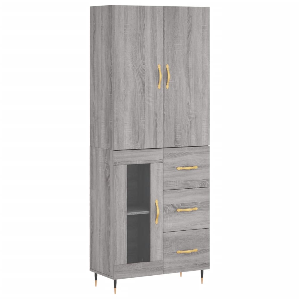 Helloshop26 - Buffet Sideboard Kommode Kleiderschrank Aufbewahrungsmöbel Organizer Küche Wohnzimmer Lounge hohe Sonoma-Eiche 69,5 x 02_0035597