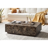 thumbnail of SalesFever Salontafel 120x75 cm | rechthoekig | MDF verijdeld in marmerlook | B 120 x D 75 x H 35 cm | Bruin