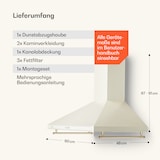 thumbnail of Klarstein Victoria 90 Dunstabzugshaube 90cm Retro-Design 644,5m³/h 2 LED-Lampen Vintage-Creme