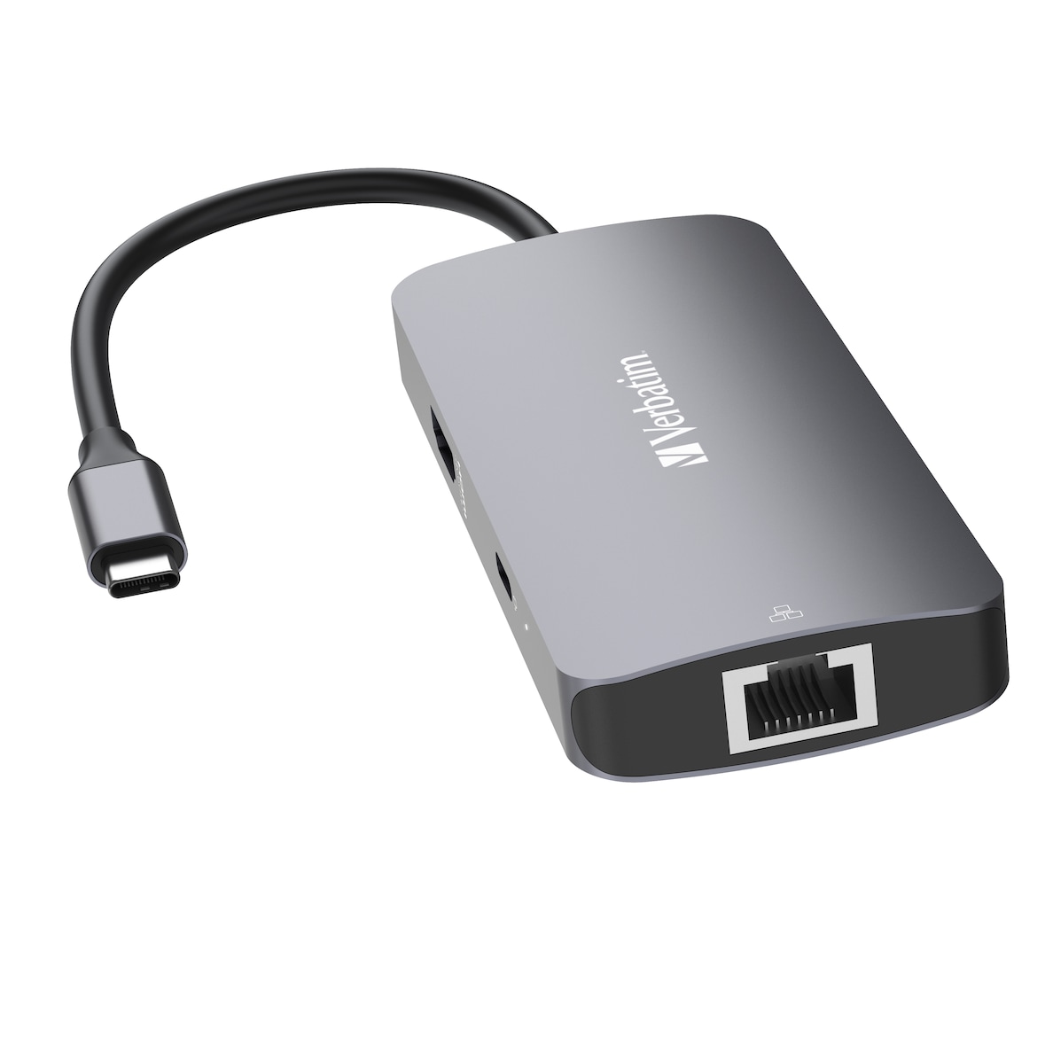 USB-C Pro Multiport-Hub CMH-05, 5 Port, 2x USB 3.2-A, USB 3.2-C HDMI 4K, RJ45, USB 3.1-C Kabel Grau