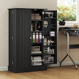 thumbnail of HOMCOM armario de cocina armario despensa cocina con 2 puertas y 16 estantes alacena moderna con estantes ajustables 60x30x104 cm negro