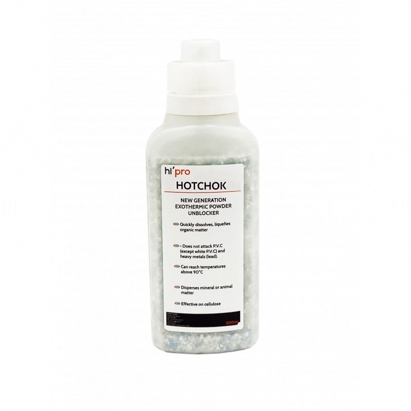 Déboucheur canalisation en poudre Exothermique - Flacon 500ml avec bouchon doseur - HITAM