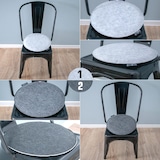 thumbnail of 4 Cojines de Fieltro para Sillas Ø 35x3 Cojín de Asiento Redondo 2-colores Gris