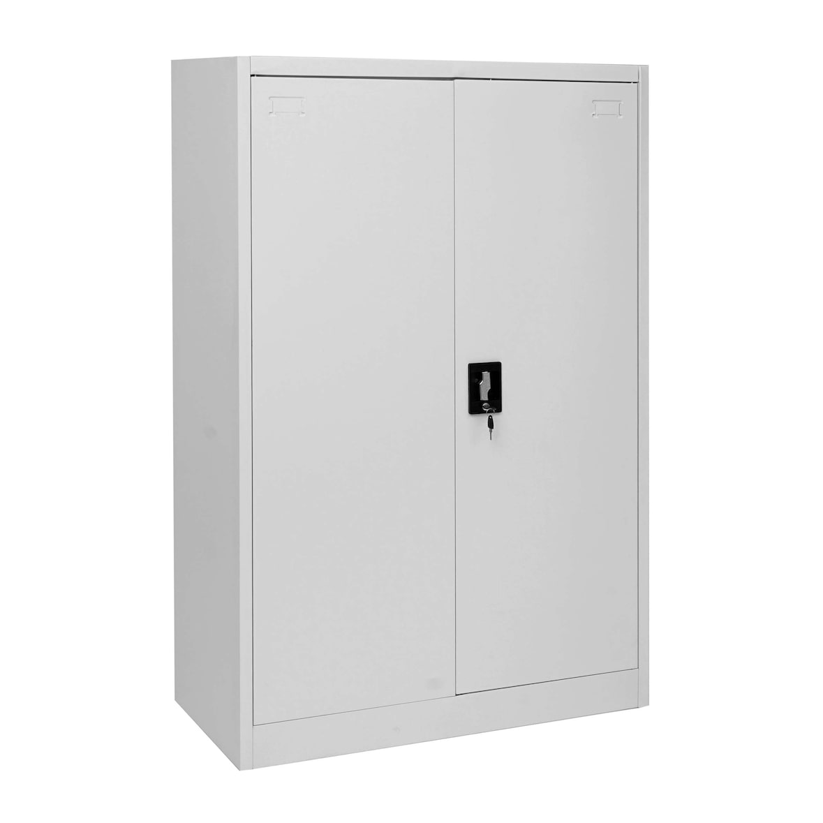 Aktenschrank HWC-H17, Stahlschrank Büroschrank Schrank, 2 Türen abschließbar Metall ~ 140x90x40cm grau