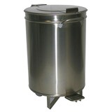 thumbnail of KBS afvalbak 460x460x685 mm 90 liter roestvrij staal met voetpedaal, deksel en wielen