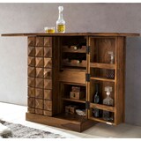 thumbnail of Hausbar Sheesham Massivholz 65x91x50 cm Weinbar ausklappbar, Kleine Bar modern, Barschrank mit Türen, Spirituosenschrank mit Aufbewahrung für