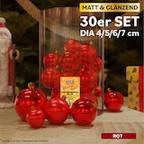 thumbnail of 30tlg. Christbaumkugeln / Weihnachtskugeln rot Ø 4/5/6/7cm