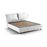 thumbnail of Dmora Doppelbett Dabdelli, Bettkasten mit Stoffbezug, 100 % Made in Italy, Öffnung vorne, geeignet für Matratzen 160 x 200 cm, Weiß