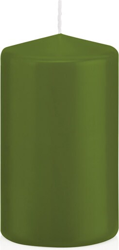 Wiedemann Kerzen Stumpenkerzen Olive 200 x Ø 70 mm, 12 Stück, rußarm, tropffrei, hochwertiger Docht