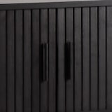 thumbnail of 2-türiges Sideboard aus Melamin und Stahl 140 cm schwarz - Oviala