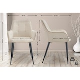 thumbnail of Set van 2 eetkamerstoelen Ferndale fluweel creme