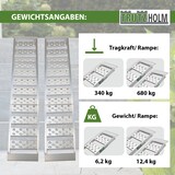 thumbnail of TRUTZHOLM 2 x Auffahrrampe 2-fach klappbar 198 cm Traglast 680  kg Alu grau gerillt/ gelocht Rampe Verladerampe