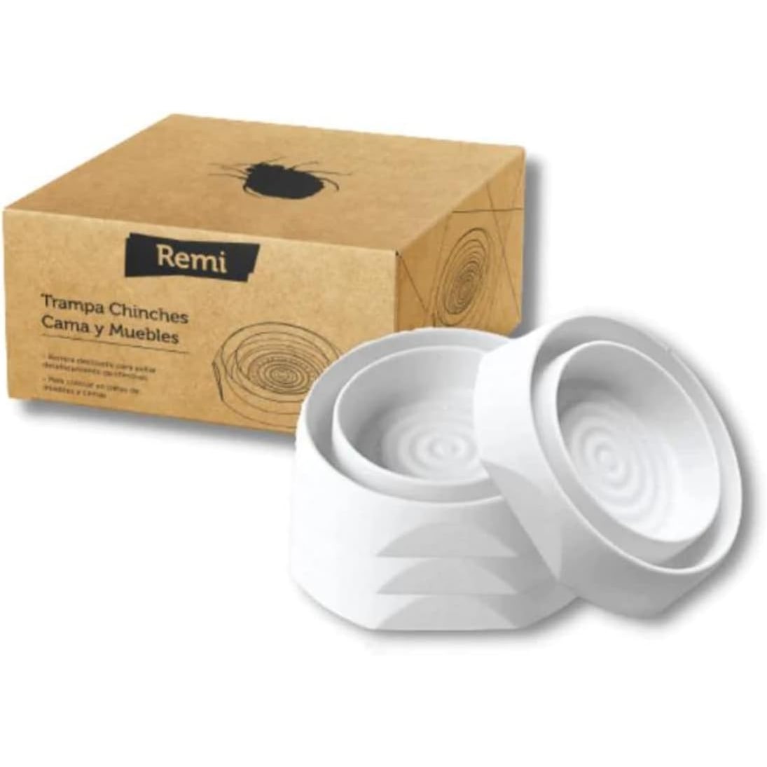 Remi Hogar Trampas para capturar Chinches de la Cama y Muebles | Pack de 4 Trampas | Detección y protección para Camas y Muebles