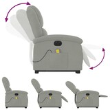thumbnail of vidaXL Massagesessel mit Aufstehhilfe Elektrisch Hellgrau Samt