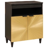 thumbnail of vidaXL Sideboard Schwarz und Gold 60 x 33 x 75 cm massives Mangoholz