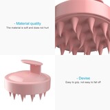 thumbnail of Intirilife Kopfhaut Massagebürste aus Silikon für Nass und Trocken in Pink - 8 x 7 cm - Kopfhautbürste Haarbürste