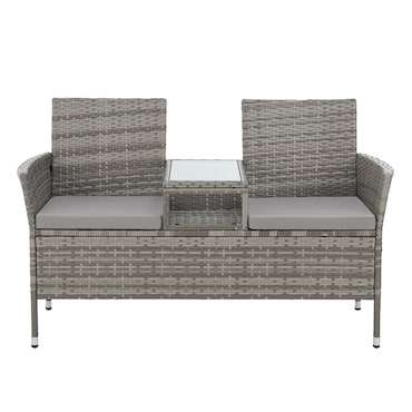 SVITA CHICAGO rotan bank tuinbank lounge zithoek grijs