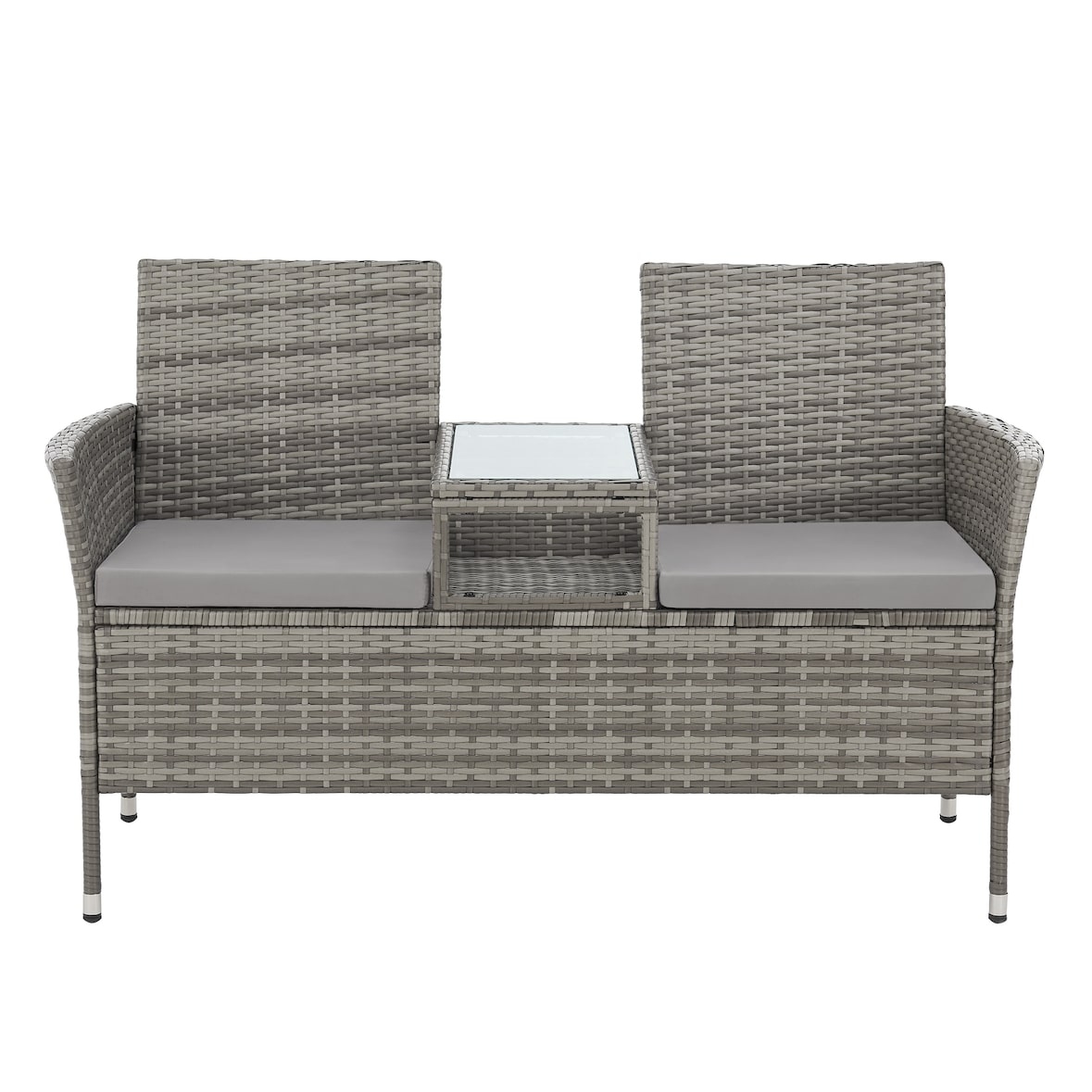 SVITA CHICAGO rotan bank tuinbank lounge zithoek grijs