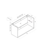 thumbnail of Mobile Bagno 60cm Sospeso Con 2 Cassetti e Specchio con Lampada LED - Testa di Moro