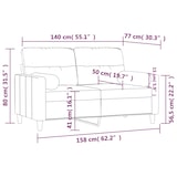 thumbnail of vidaXL 2-Sitzer-Sofa mit Zierkissen Schwarz 140 cm Stoff