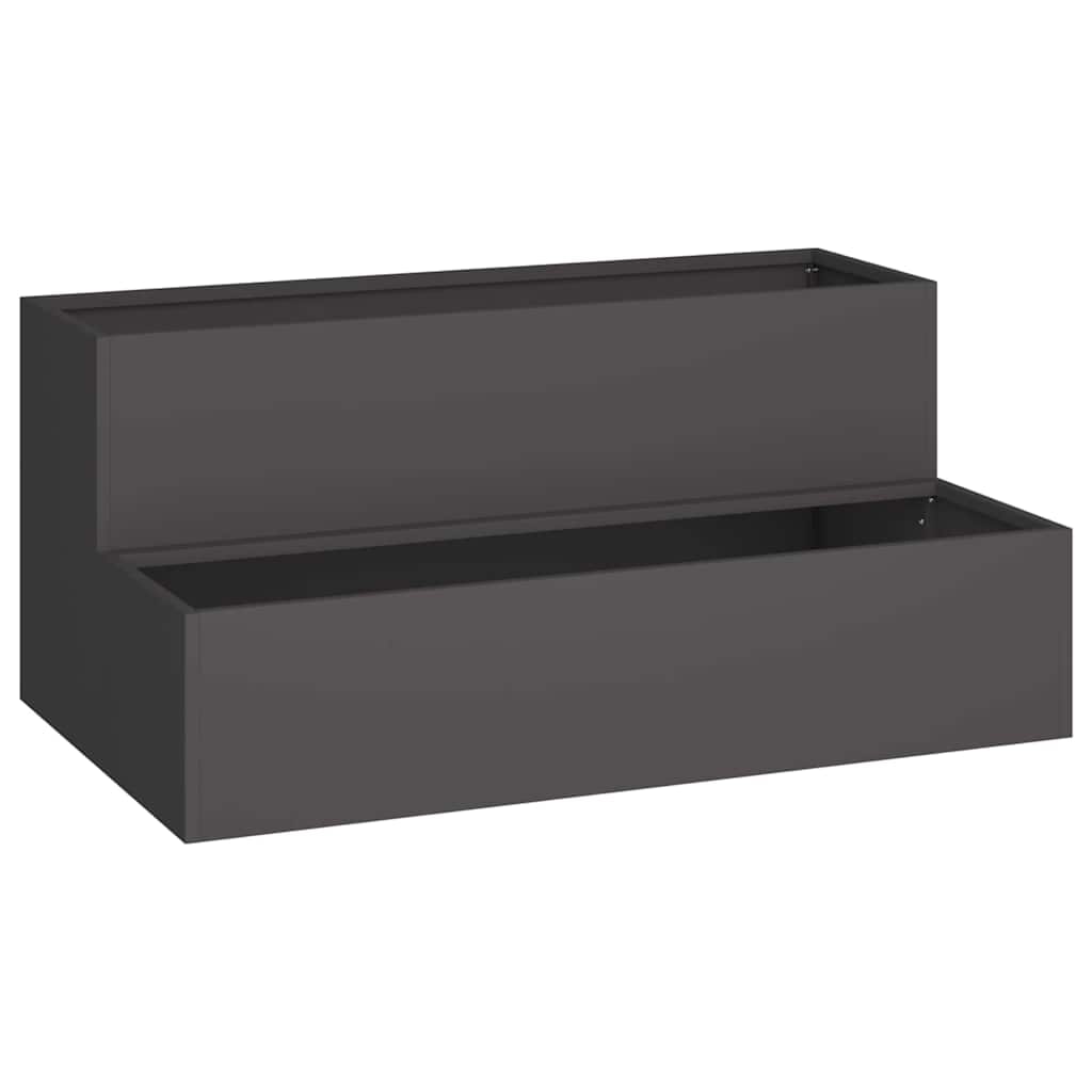 vidaXL Gartenblumentopf Schwarz 100 x 60 x 45 cm Stahl