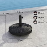 thumbnail of Outsunny base para sombrilla redonda soporte para parasol con ruedas pie para sombrilla con relleno de cemento peso 25 kg para jardín terraza negro