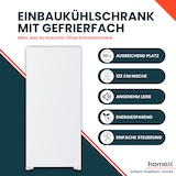 thumbnail of homeX CFB1811E Einbaukühlschrank mit Gefrierfach, 122cm Nische - 181 Liter, Schlepptürtechnik, LED-Beleuchtung, 39 dB