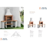 thumbnail of MF - Barbacoa de Obra Roma con 2 Mesas Laterales en Esquina (Gris, Naranja) para Leña y Carbón - 160x58x240 cm - REF: 3800 - Uso en Exteriores