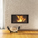 thumbnail of Relaxdays Kaminholzkorb Metall, modern, Kaminholz Aufbewahrung innen, HBT: 18,5 x 40,5 x 33 cm, groß, Holzlege, schwarz