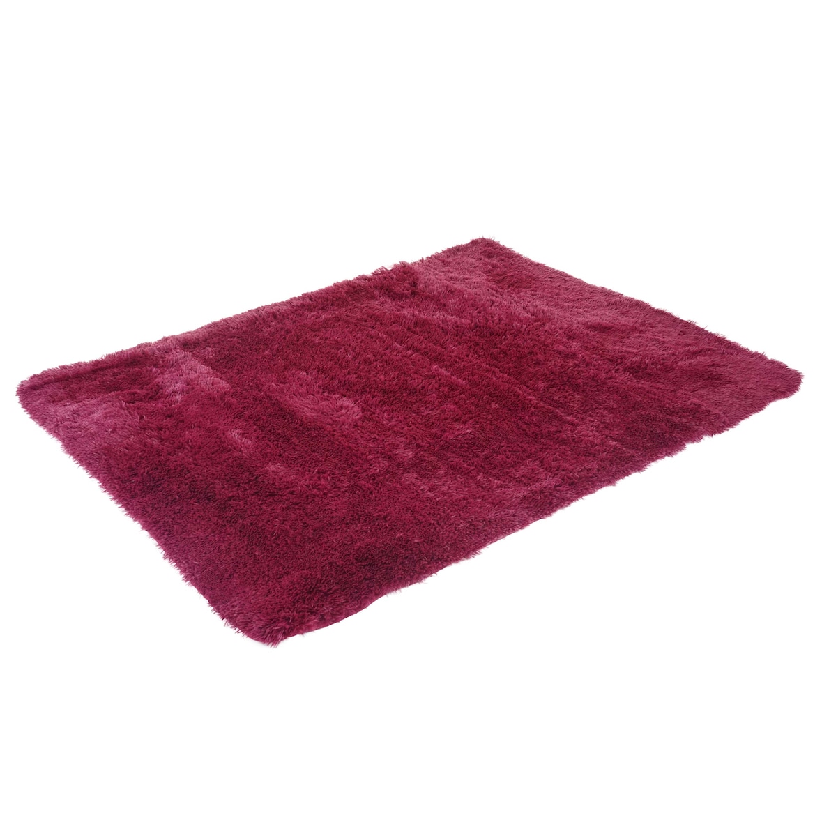 Tappeto HWC-F69, runner shaggy a pelo lungo, tessuto/tessuto morbido e soffice 200x140cm ~ rosso vino