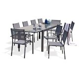thumbnail of Ensemble repas 10 places en aluminium anthracite et plateau verre - TOLEDE