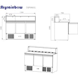 thumbnail of Skyrainbow Pizzasaladette 3 Türen, eckiger Glasaufsatz, 137 x 70